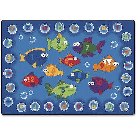 Wall-To-Wall Fishing for Literacy 3.83 ft. x 5.42 ft. Rectangle Carpet WA2547334